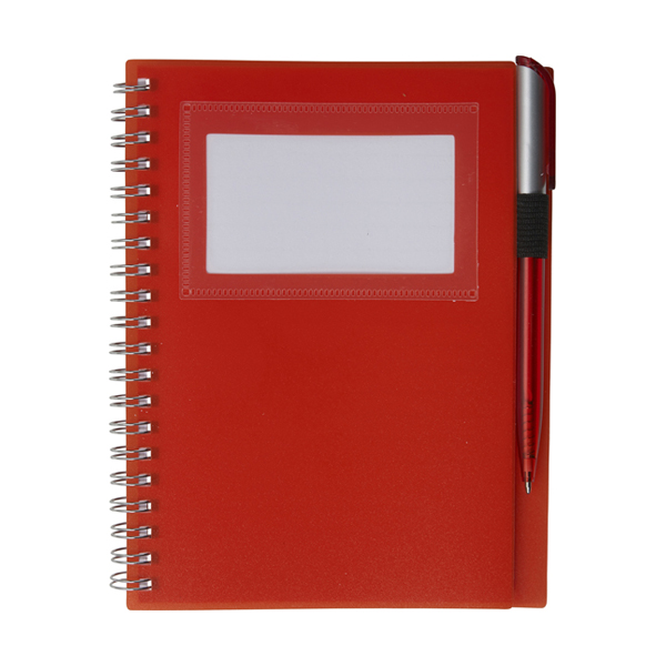 Wire Bound Notebook in red