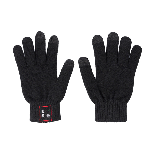 Acrylic, bluetooth gloves. in black