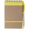 Cardboard notebook with ballpen in Yellow