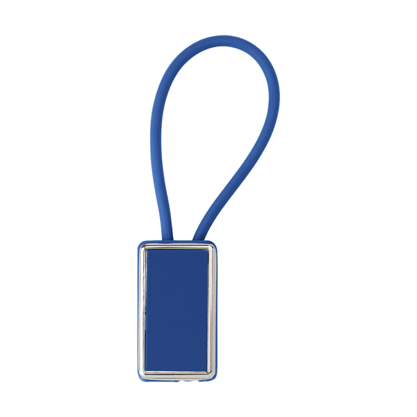 Plastic oblong key holder. in blue