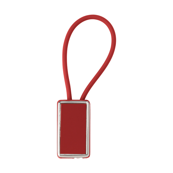 Plastic oblong key holder. in red