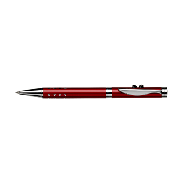 Ballpen with laser pointer in red