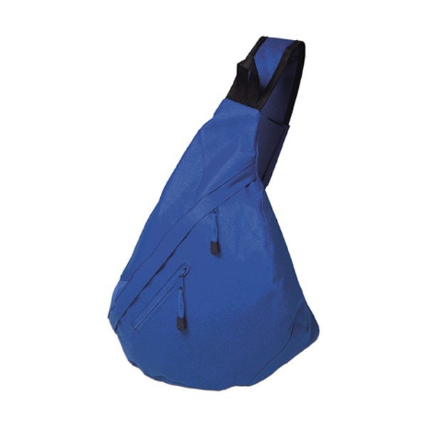 Triangular city bag. in cobalt-blue