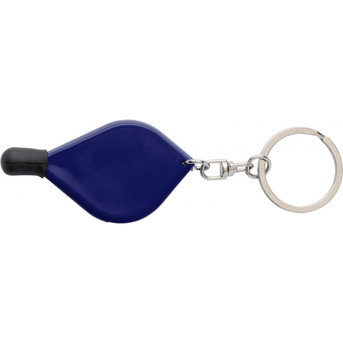Plastic stylus pen suitable for capacitive screens, including a coin holder for a € 1.00 sized coin on a steel key ring. Not suitable for the UK. in blue