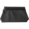 Polyester (600D) toilet bag in a tapered form with matching zipper and puller. in black