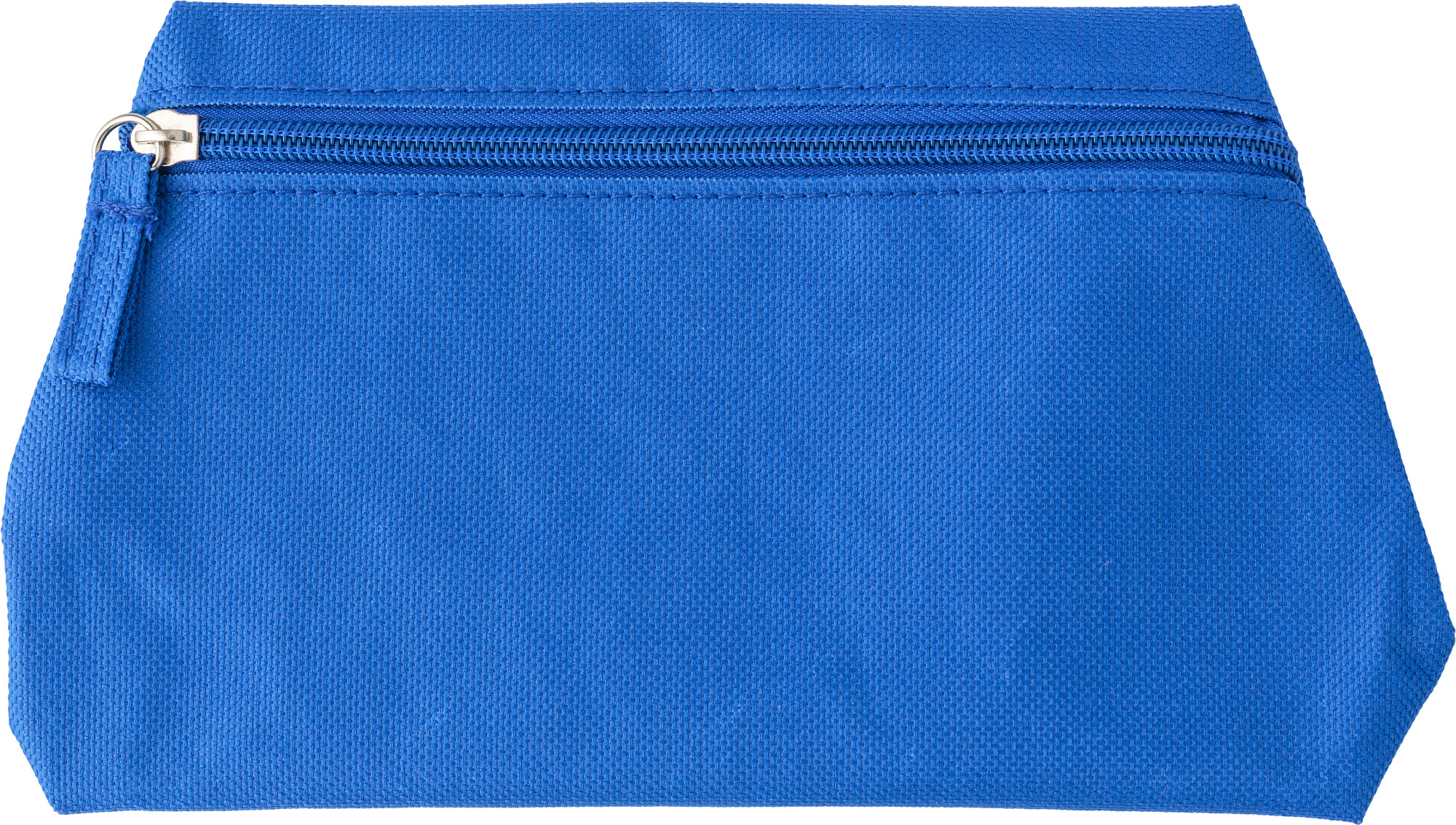 Polyester (600D) toilet bag in a tapered form with matching zipper and puller. in blue-1