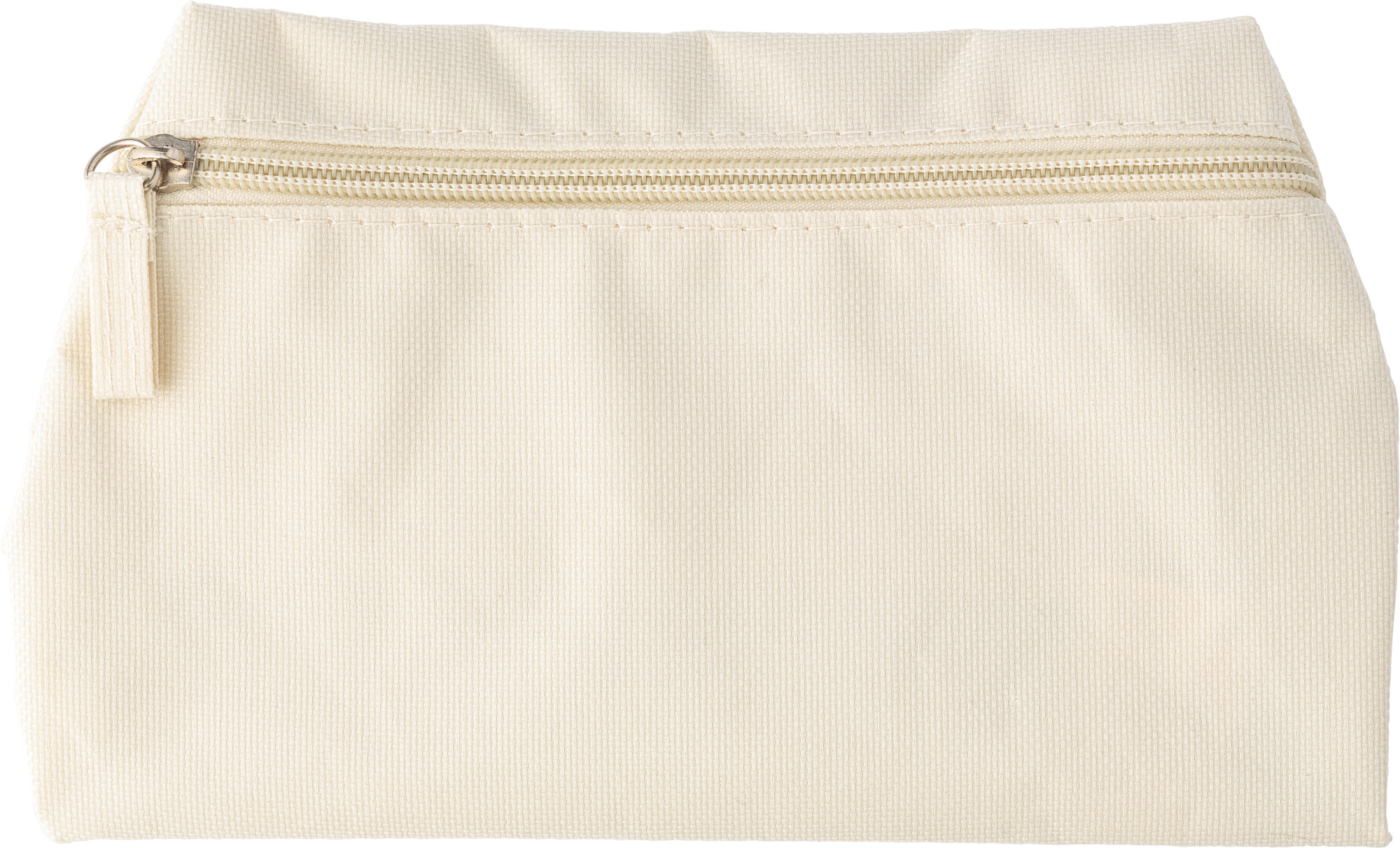 Polyester (600D) toilet bag in a tapered form with matching zipper and puller. in khaki-1