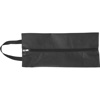 Non-woven (80g/m2) shoe bag, extendable up to 12 cm on each side, with a zip over the entire length and a polyester carry strap (approx. 2 x 23 cm).  in Black