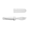 Plastic travel cutlery set, in white