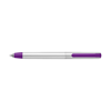 Plastic twist action ballpen with a rubber tip and black ink. in purple