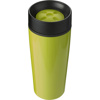 Stainless steel 450ml travel mug a plastic interior. in lime