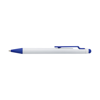 Plastic ballpen with rubber tip and, black ink.  in blue