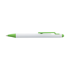 Plastic ballpen with rubber tip and, black ink.  in lime