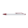 Plastic ballpen with rubber tip and, black ink.  in red
