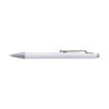 Plastic ballpen with rubber tip and, black ink.  in silver