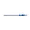 Plastic ballpen with black ink. in white-and-transparent-light-blue