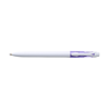 Plastic ballpen with black ink. in white-and-transparent-purple