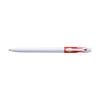 Plastic ballpen with black ink. in white-and-transparent-red
