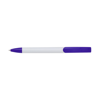 Plastic ballpen with blue ink. in white-and-purple
