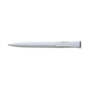 Plastic ballpen with blue ink. in white-and-green