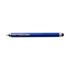 Ballpen with black ink and stylus. in metallic-blue