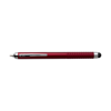 Ballpen with black ink and stylus. in metallic-red