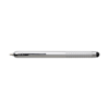 Ballpen with black ink and stylus. in metallic-silver
