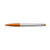Plastic ballpen with black ink. in silver-and-orange