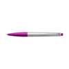 Plastic ballpen with black ink. in silver-and-purple