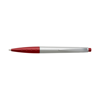 Plastic ballpen with black ink. in silver-and-red