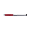 Steel ballpen with silicone barrel. in red