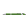 Aluminium ballpen with a rubber tip and blue ink. in green