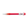 Plastic ballpen with a snowman figure, black ink.  in red