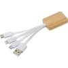 Bamboo charging cable in White