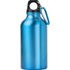 The Marney - Aluminium single walled bottle with carabiner (400ml)  in Light Blue