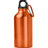 Aluminium bottle with carabiner (400ml) Single walled in Orange