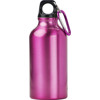 Aluminium bottle with carabiner (400ml) Single walled in Pink