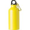 Aluminium bottle with carabiner (400ml) Single walled in Yellow