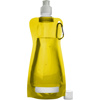 Foldable plastic water bottle in yellow