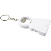 Plastic 'smilie' bottle opener with a mobile phone holder and screen cleaner. in White