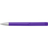 Plastic ballpen with coloured barrel, blue ink and a geometric design twist action clip. in Purple