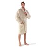 Fleece bathrobe in Beige