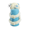Soft bear and fleece blanket in light-blue