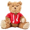 Plush teddy bear with hoodie in Red