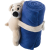 Plush Bear with fleece blanket in Cobalt Blue