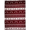 Flannel fleece snowmen blanket in Burgundy