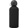 Aluminium single walled water bottle (600ml) in Black
