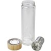 Glass and bamboo bottle with tea infuser (420 ml) in Brown