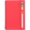 Notebook with sticky notes in Red