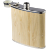 Stainless steel and bamboo hip flask in Brown